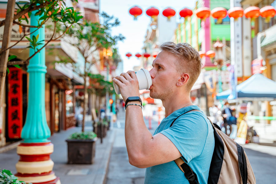 international traveler in San Francisco's Chinatown